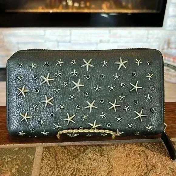 Jimmy Choo Carnaby Star Studded Zippy Wallet - Picture 2 of 9